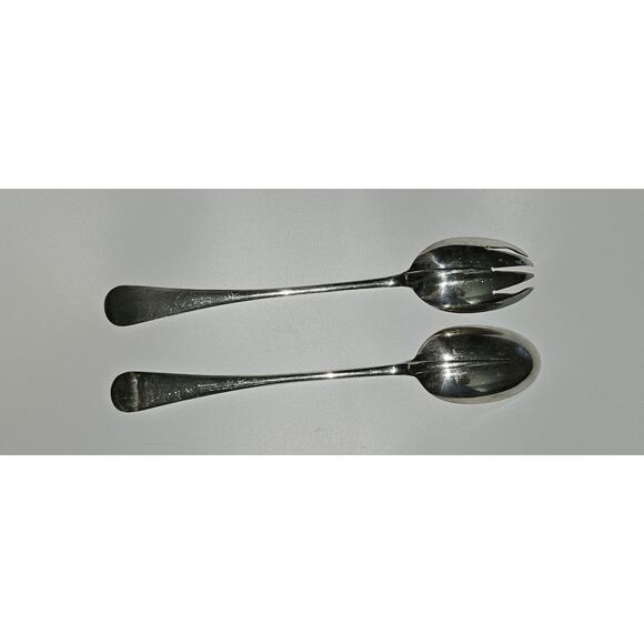 Vintage Sheffield England Silverplate 13" Serving Spoon & Fork Set - Picture 2 of 3